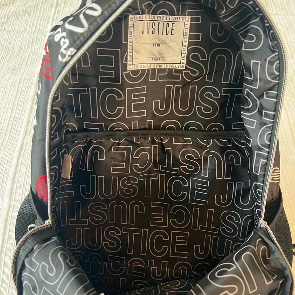 2/$30 Justice Sporty School Black and Red Backpack